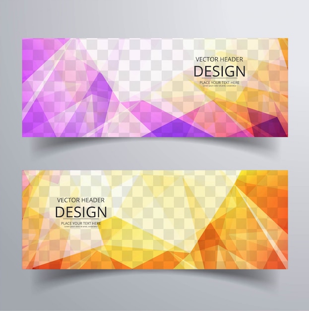 Colorful polygonal banners