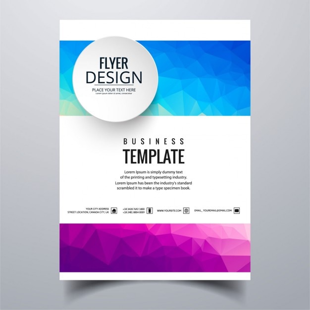 Free vector colorful polygonal business brochure