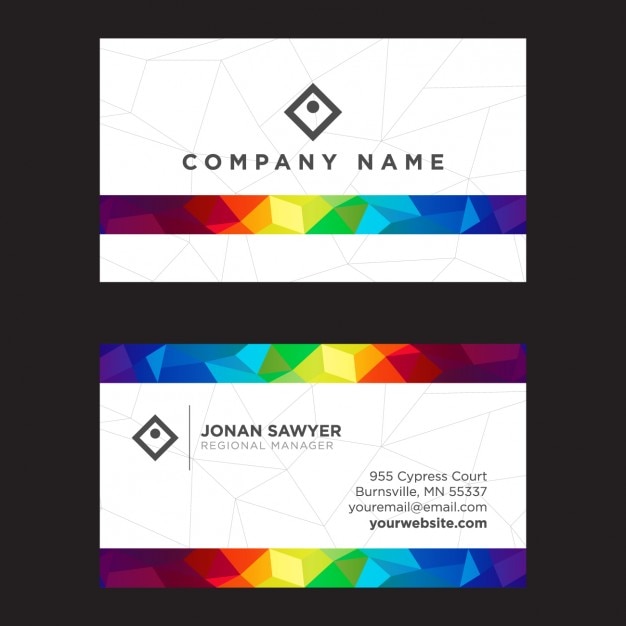 Free vector colorful polygonal business card