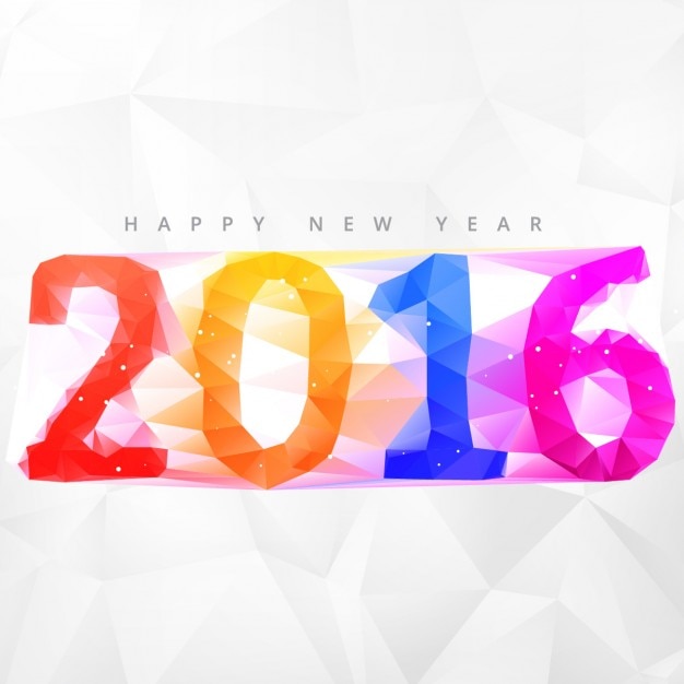 Free vector colorful polygonal new year 2016 numbers background