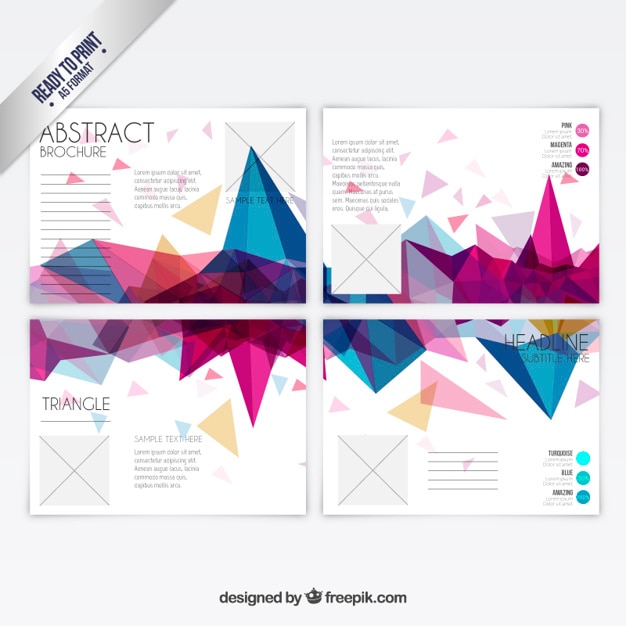 Free vector colorful polygons brochure