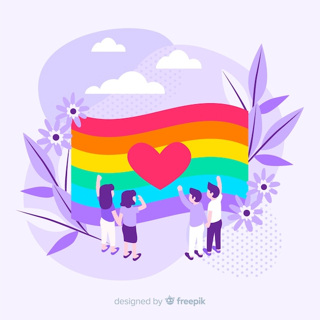 Colorful pride day flag background