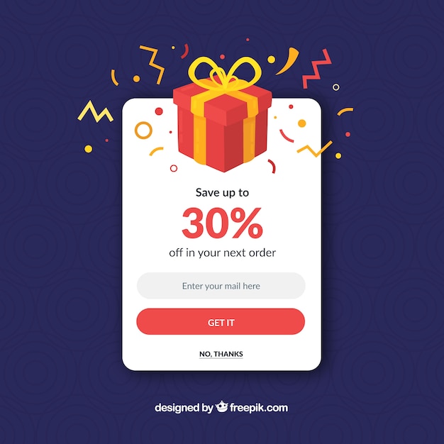 Free vector colorful promotion pop up with flat design