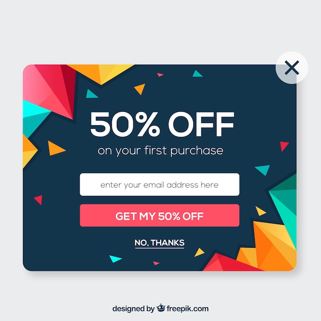 Free vector colorful promotional pop up with flat design