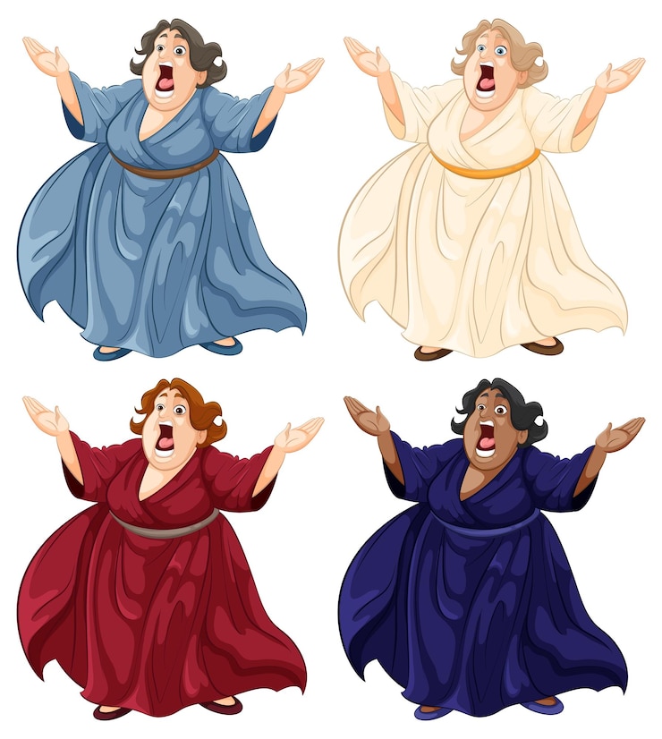 Free Vector colorful quartet of opera singers