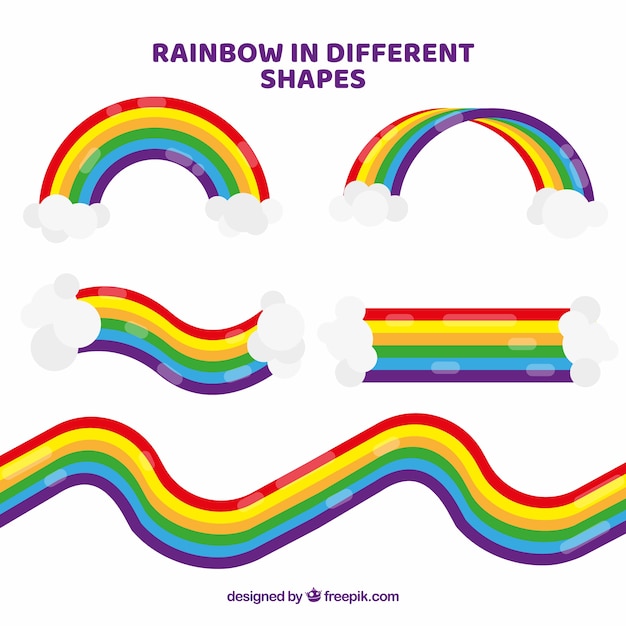 Бесплатное векторное изображение Красочный набор радуги