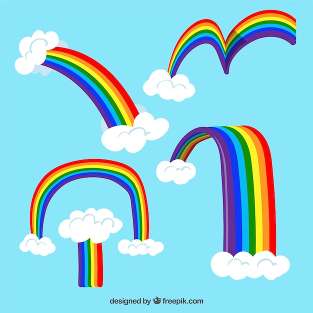 Free vector colorful rainbow set