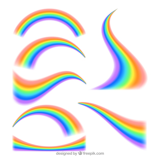 Free vector colorful rainbow set