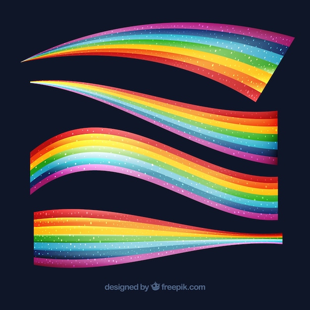 Free vector colorful rainbow set