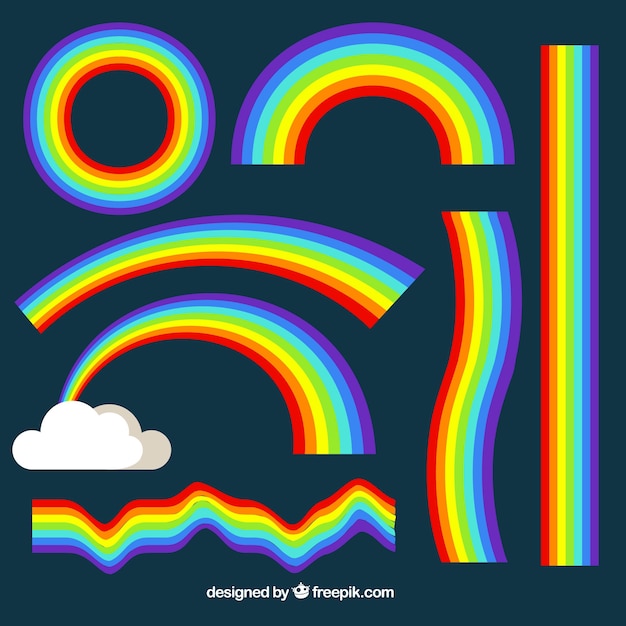 Free vector colorful rainbow set