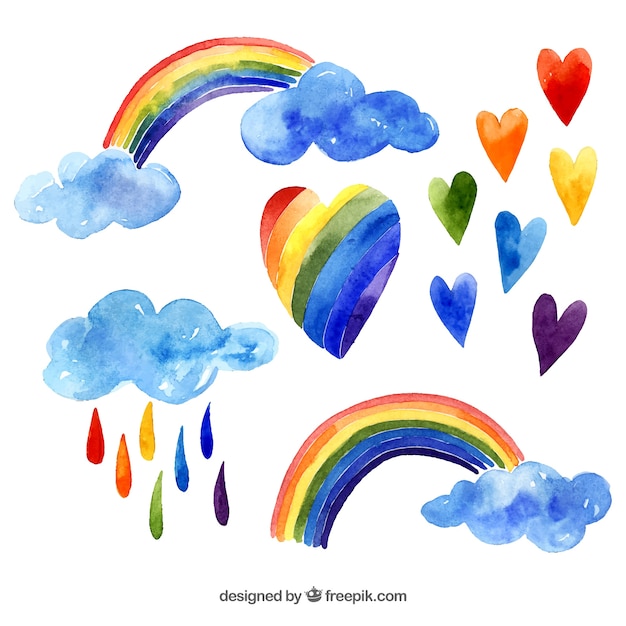 Free vector colorful rainbow set