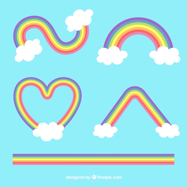 Free vector colorful rainbow set