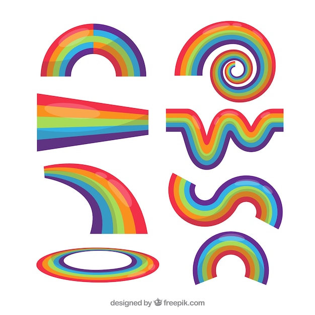 Free vector colorful rainbow set