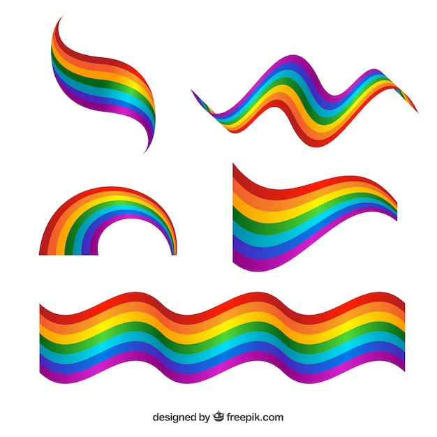 Free vector colorful rainbow set