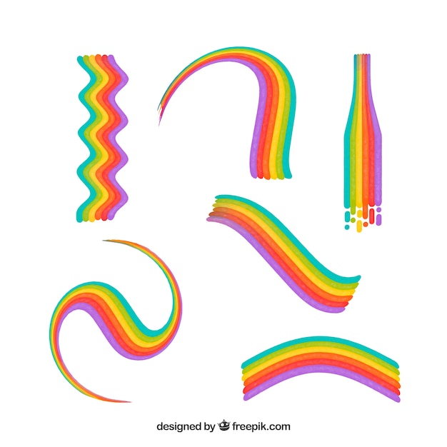 Free vector colorful rainbow set