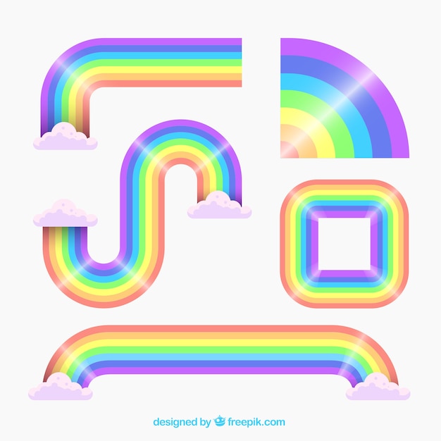 Free vector colorful rainbow set