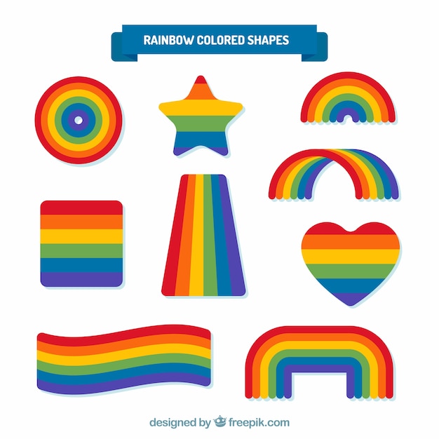 Free vector colorful rainbow set