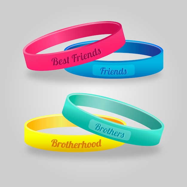 Colorful realistic friendship bands