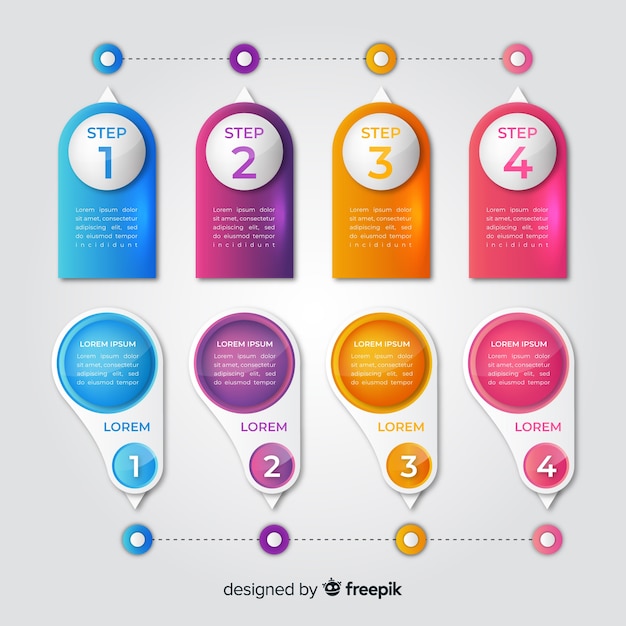 Infografica timeline lucido realistico colorato