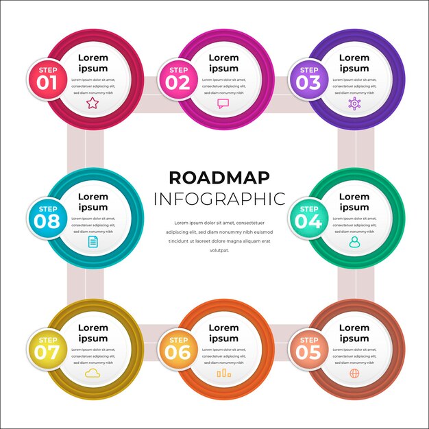 Colorful realistic process infographic