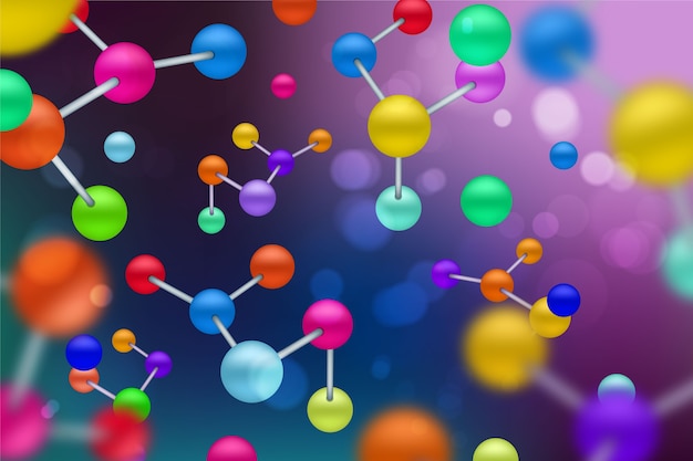 Colorful realistic science background with molecules