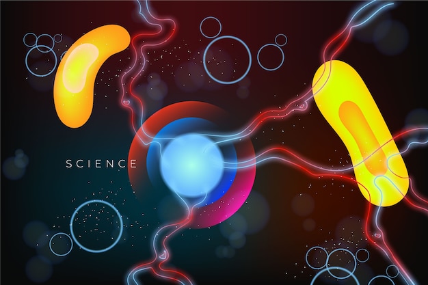 Free vector colorful realistic science background with particles