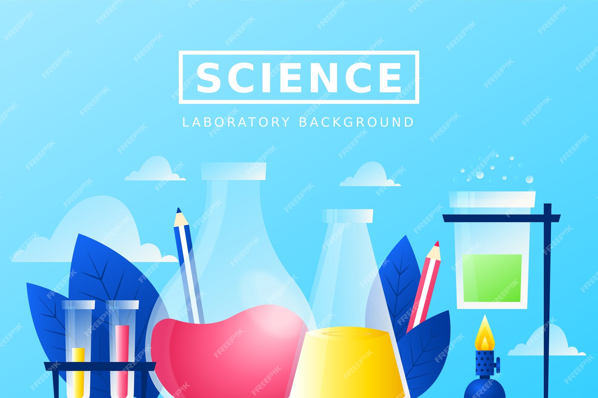 Free Vector | Colorful realistic science background with test tubes