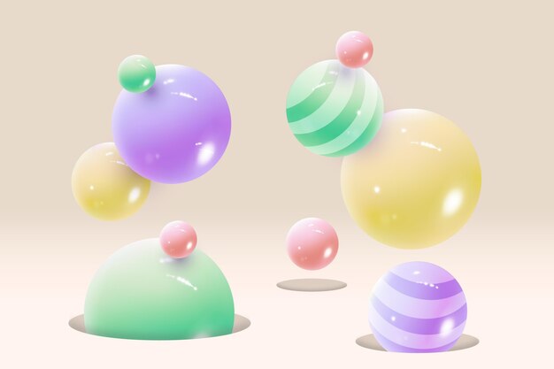 Colorful realistic spheres background