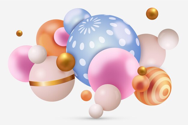 Colorful realistic spheres background