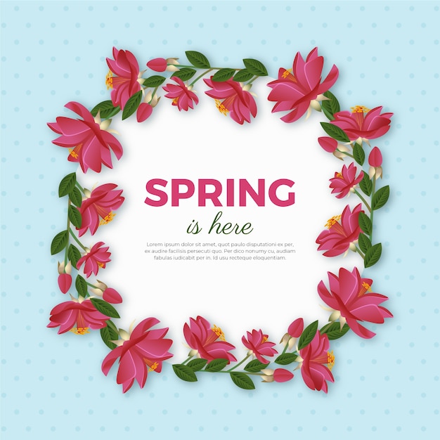 Free vector colorful realistic spring floral frame