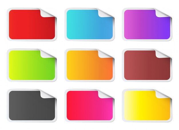 Colorful rectangular shape stickers