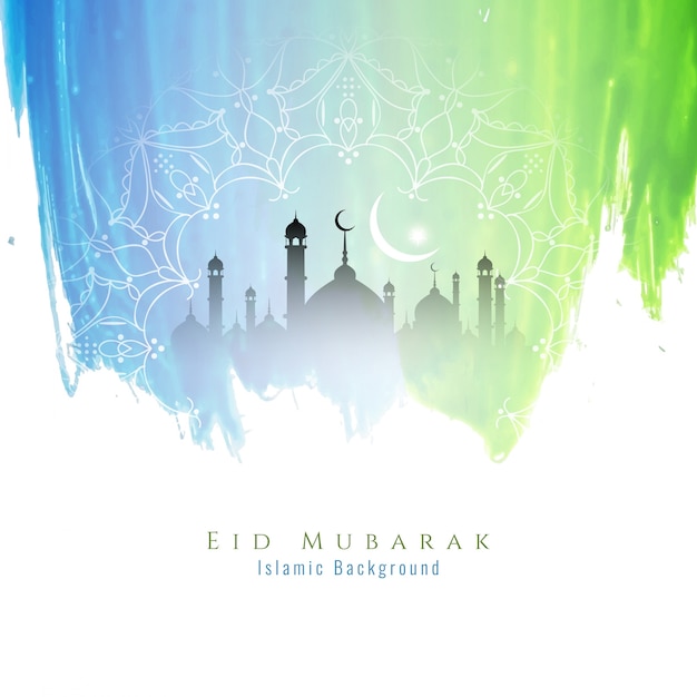 Colorful religious eid mubarak design