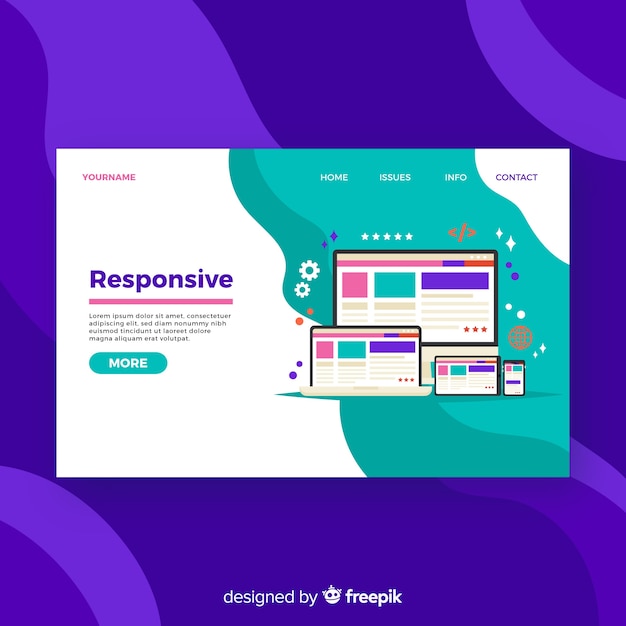 Colorful responsive landing page