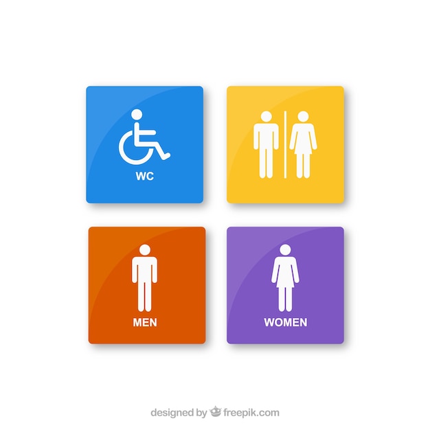 Colorful rest room icons