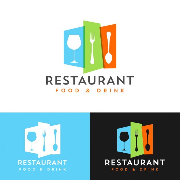 Красочный ресторан шаблон дизайна логотипа