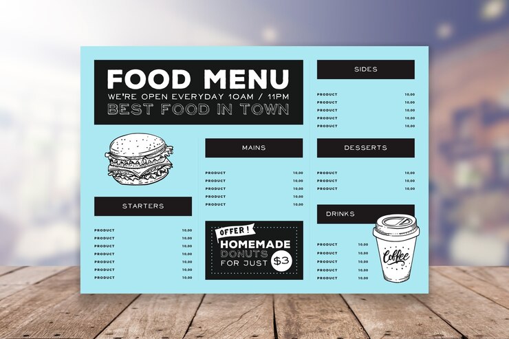 Free Vector colorful restaurant menu concept
