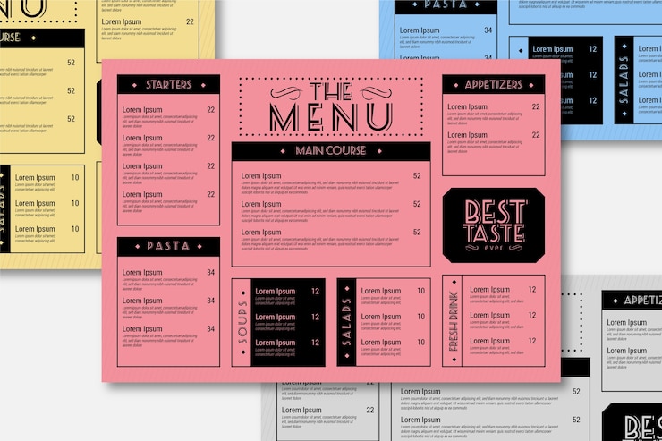 Free Vector colorful restaurant menu template