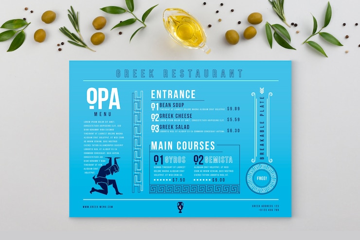 Free Vector colorful restaurant menu template