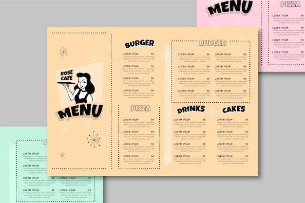 Free vector colorful restaurant menu template