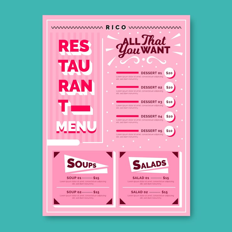 Free Vector colorful restaurant menu template