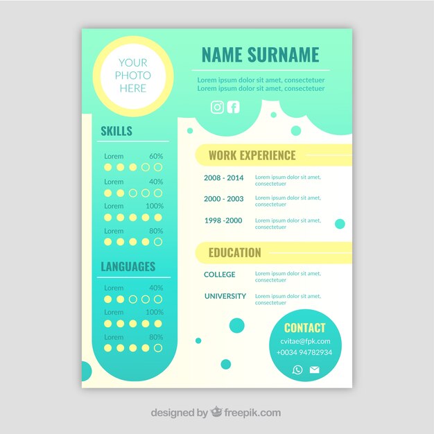 Colorful resume template