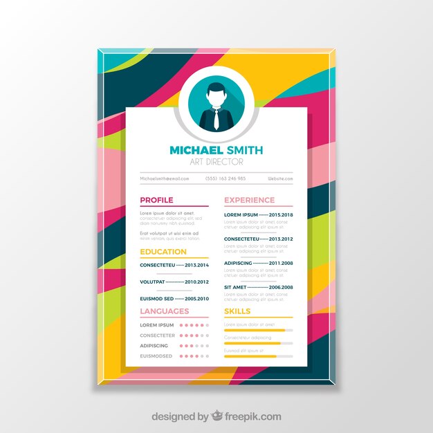 Colorful resume template