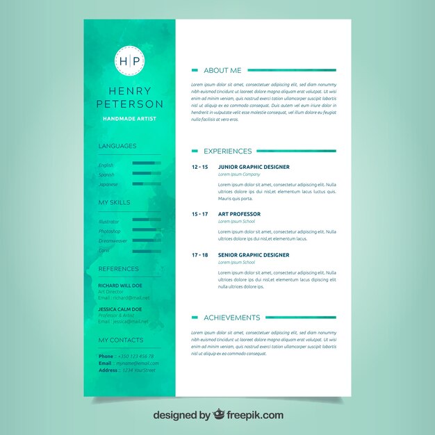 Colorful resume template