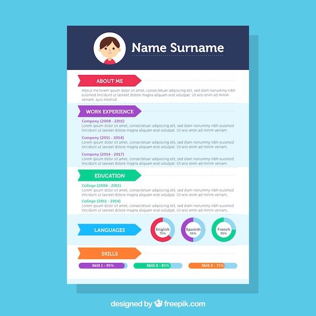 Colorful resume template