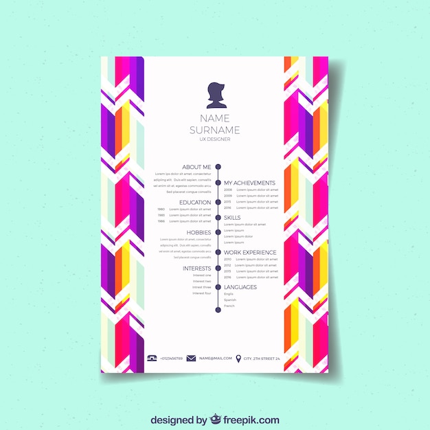 Colorful resume template