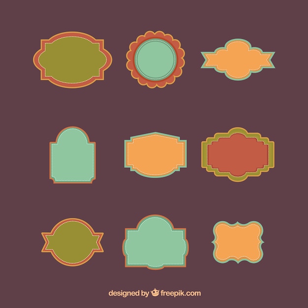 Free vector colorful retro frames