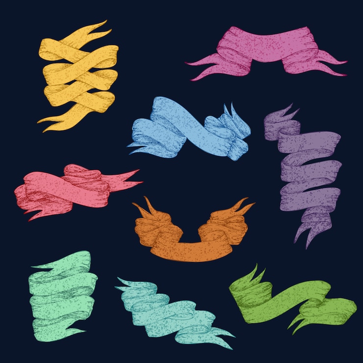 Free Vector colorful ribbons and banners collection