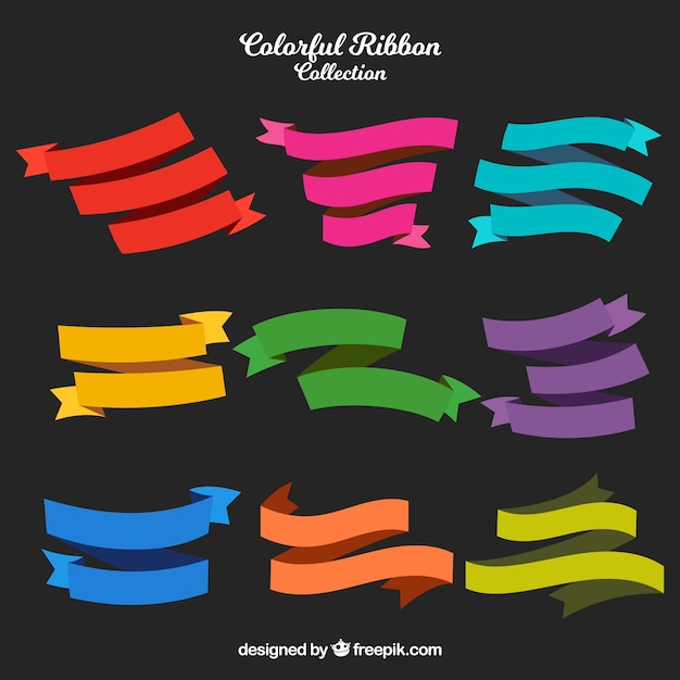 Free vector colorful ribbons pack