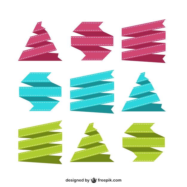 Free vector colorful ribbons set