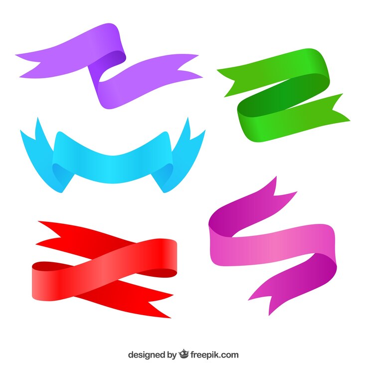 Free Vector colorful ribbons set